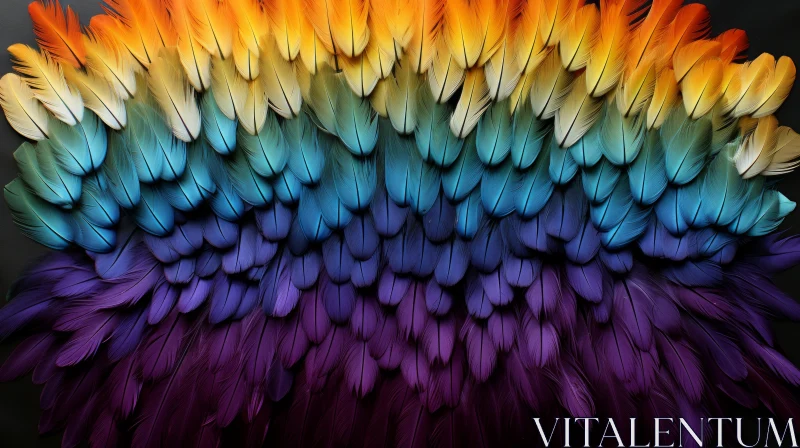 Colorful Feathers Artwork: A Textured Symphony of Colors AI Image