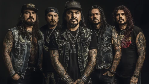 Group Portrait of Men with Tattoos