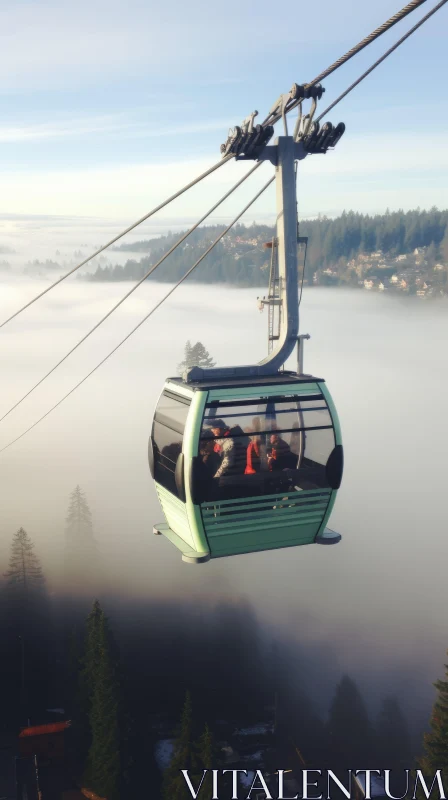 Enchanting Gondola Ride: Misty Adventure in Vancouver AI Image
