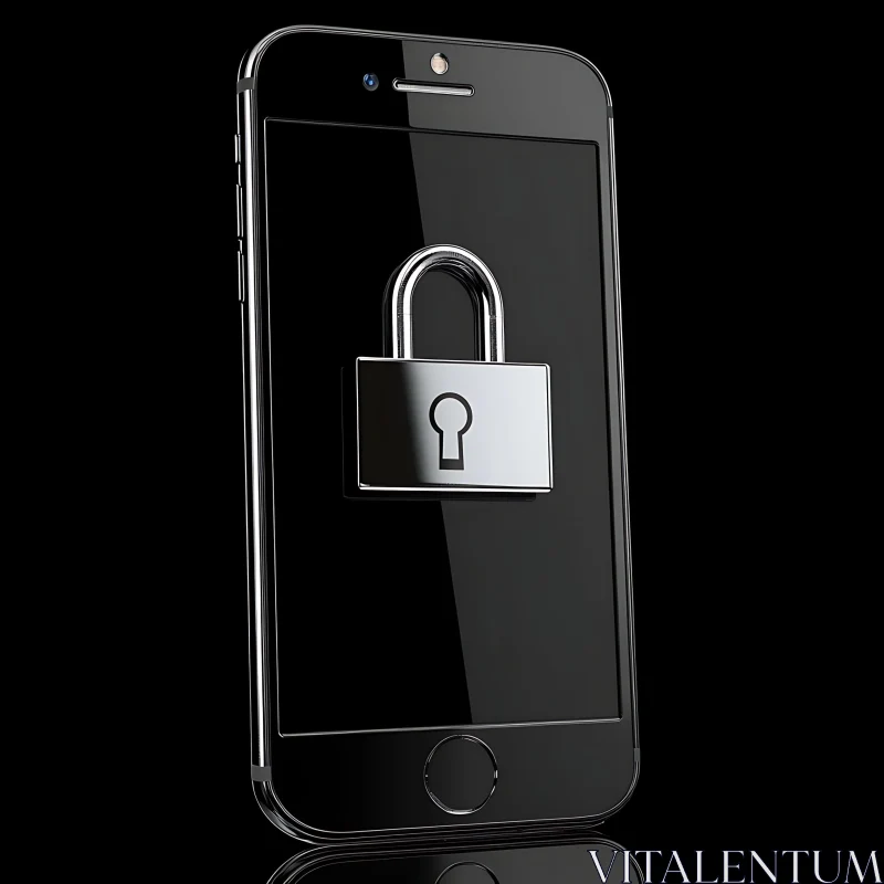Smartphone Security with Padlock Icon