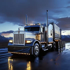 Chrome Truck at Twilight