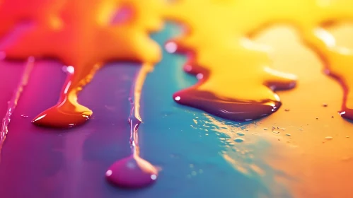 Abstract Liquid Paint Colorful Design