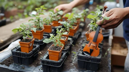 Musical Seedlings: Violin in the Garden