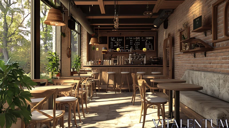 Inviting Cafe Seating Area AI Image