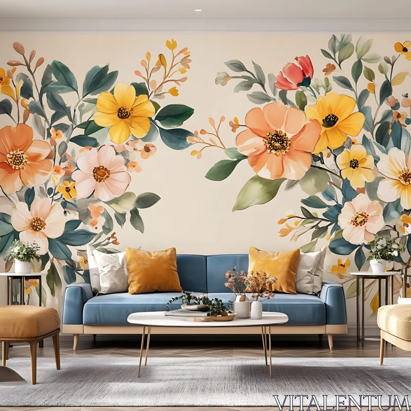 Floral Interior Design AI Image