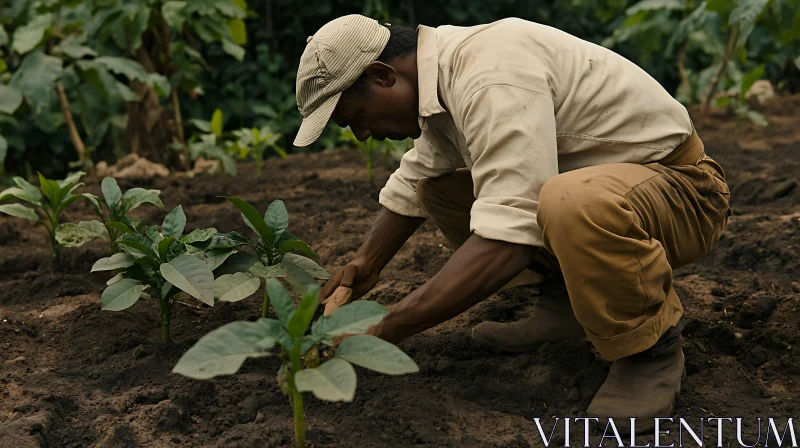 Farmer Planting Crops AI Image