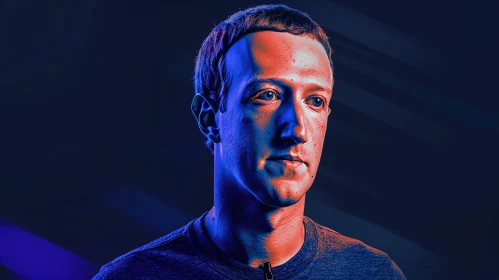 Technological Portrait of Mark Zuckerberg