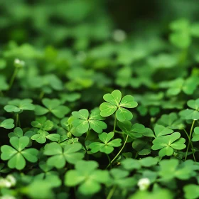 Vibrant Green Clover Leaves