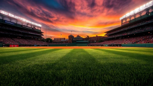 Baseball Field at Sunset