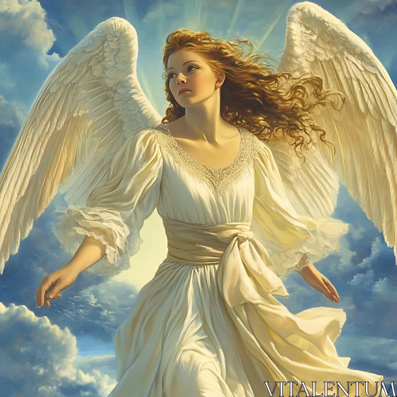 AI ART Heavenly Angel with Wings