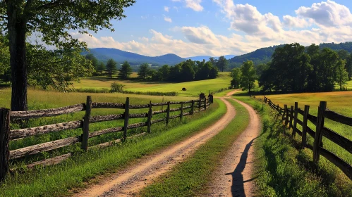 Picturesque Rural Landscape with Dirt Path