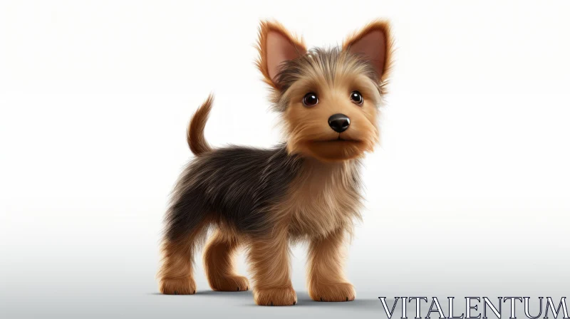 3D Rendered Yorkshire Terrier - Detailed Character Illustration AI Image