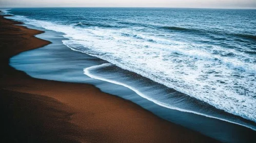 Tranquil Ocean Waves Meeting the Shore