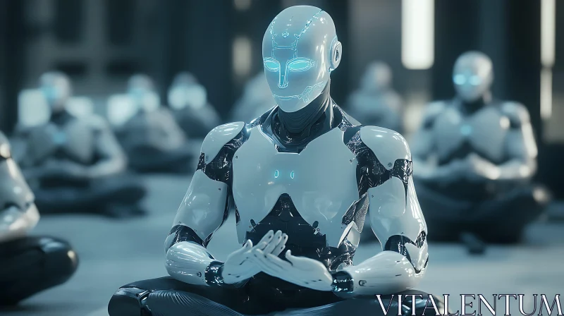 Meditating Robots: A Vision of the Future AI Image