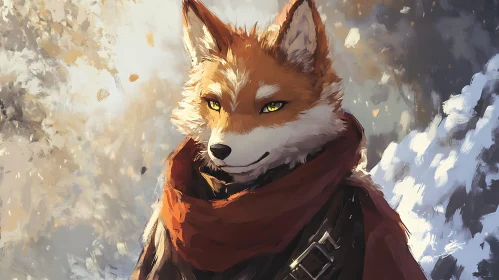 Fox Character in Winter Clothing