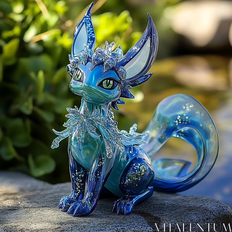 Whimsical Glass Animal Figure AI Image