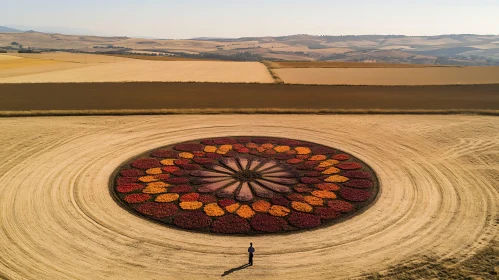 Aerial View of Flower Mandala Art