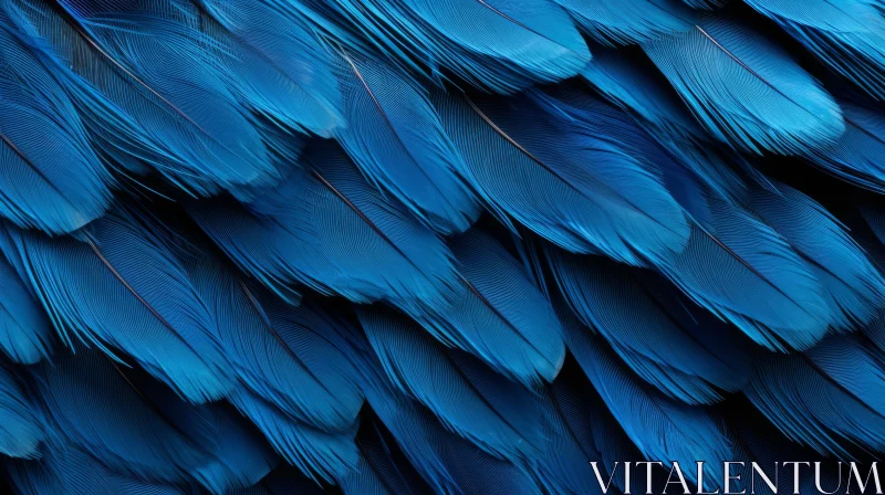 AI ART Azure Feathers Against Black Background - Nature Inspired Art