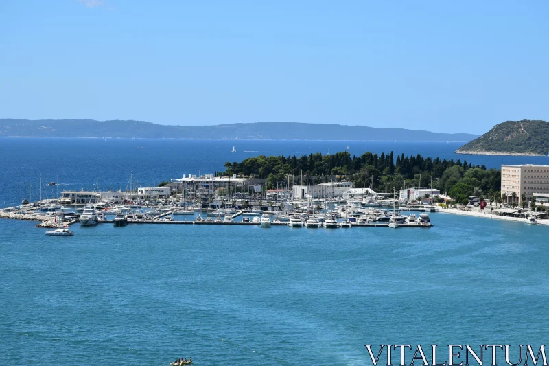 Mediterranean Marina and Blue Seas Free Stock Photo