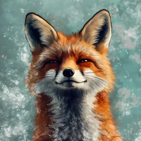Whimsical Fox Art with Mischievous Gaze