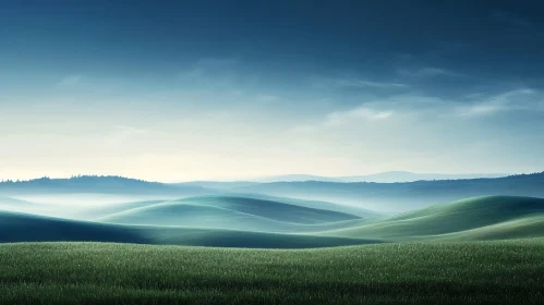Green Hills and Blue Sky View