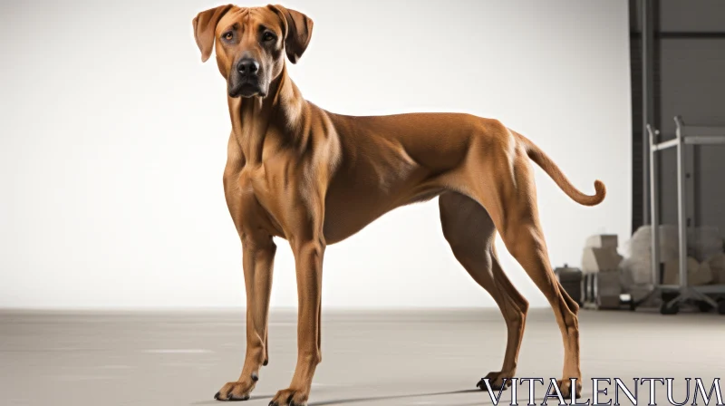 Graceful Large Brown Dog in Bold Colors AI Image