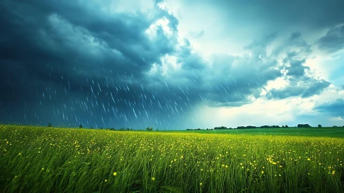 Stormy Weather Over Meadow