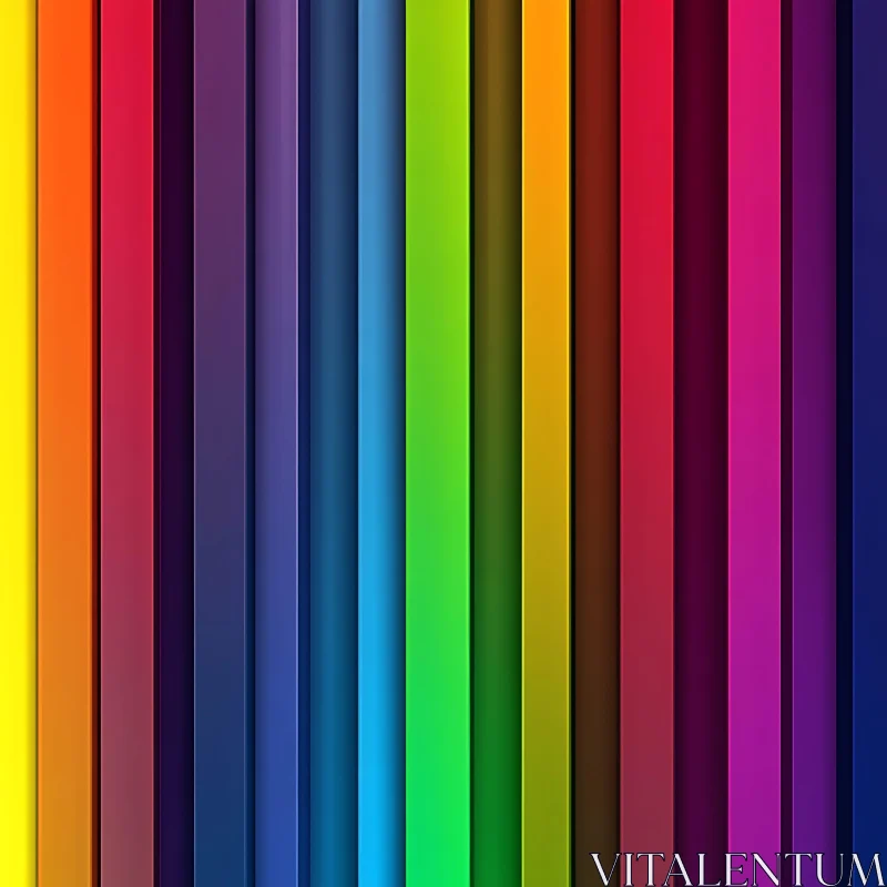 Abstract Rainbow Color Bars Illustration AI Image