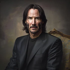 Regal Portrait of Keanu Reeves