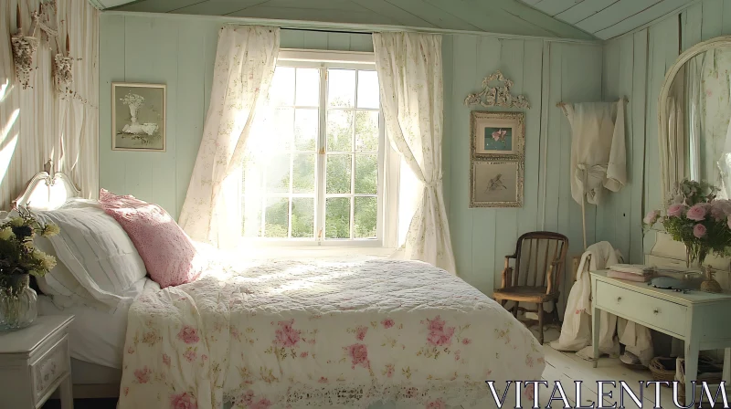 AI ART Vintage Bedroom Interior Design