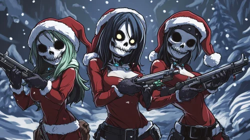 Santa Skeletons with Guns