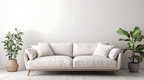 Minimalist Interior with White Couch