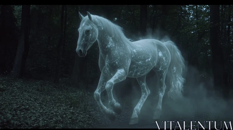 AI ART Ghostly Horse in the Woods