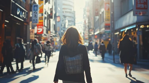 Urban Scene: Woman in Cityscape