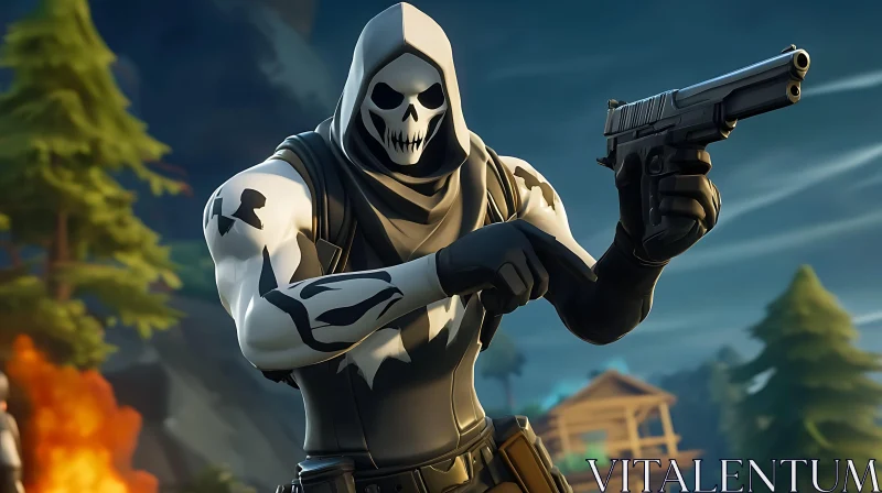 AI ART Fortnite Character with Skull Mask