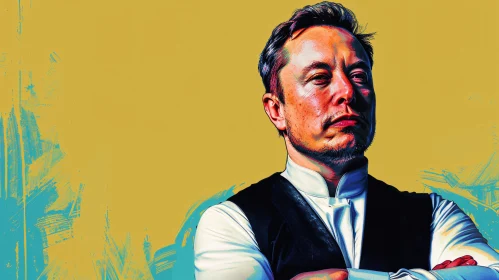 Bold Portrait of Elon Musk