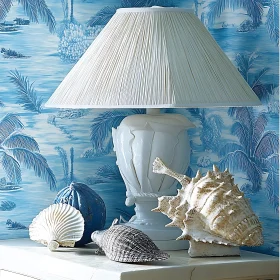 Seashells and Lamp Still Life