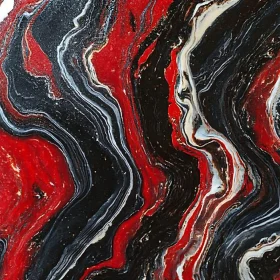 Red and Black Swirl Abstract Design