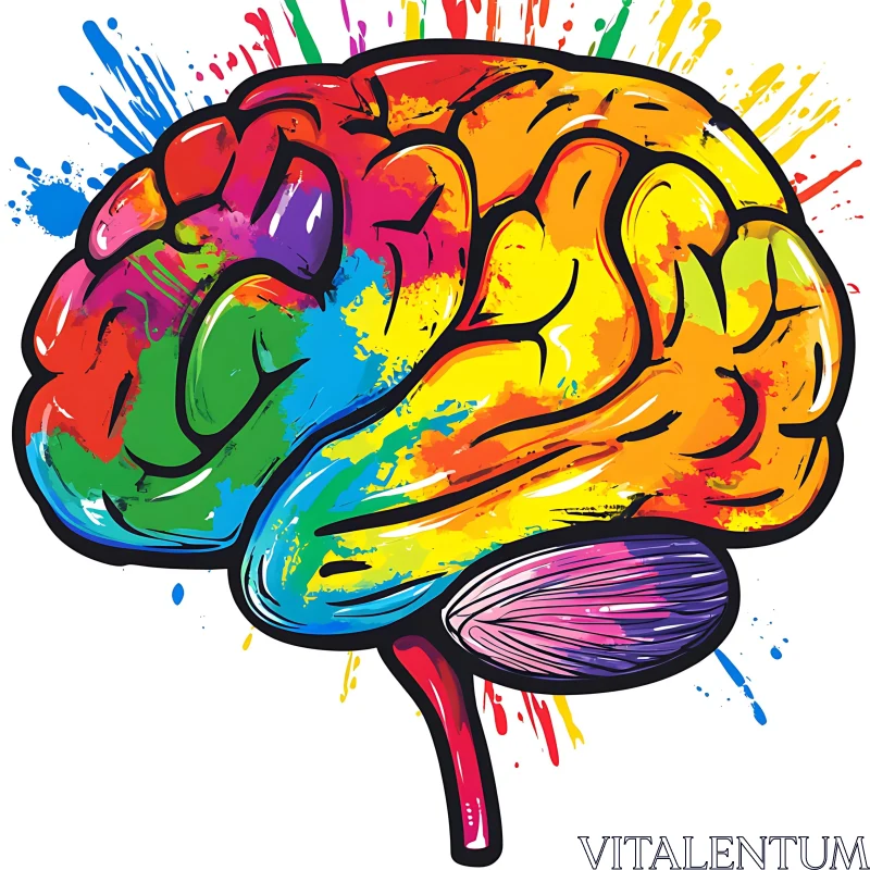 Brain Art: A Colorful Cerebral Expression AI Image