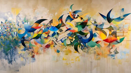 Colorful Geometric Abstract Painting