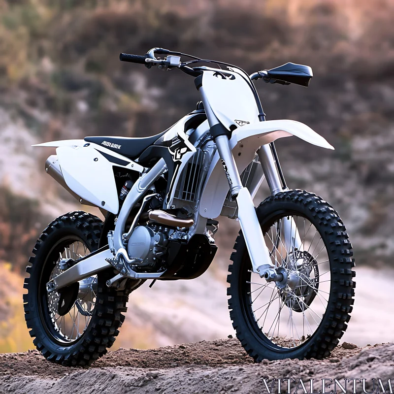 Off-Road Motorcycle on Sandy Hill AI Image