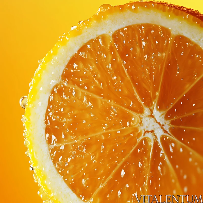 AI ART Vivid Close-Up of Orange Slice