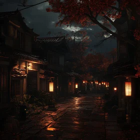 Lantern Lit Street at Night
