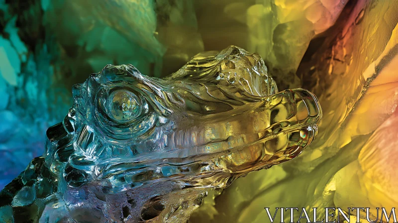 AI ART Refractive Serpent: A Glass Snake Art