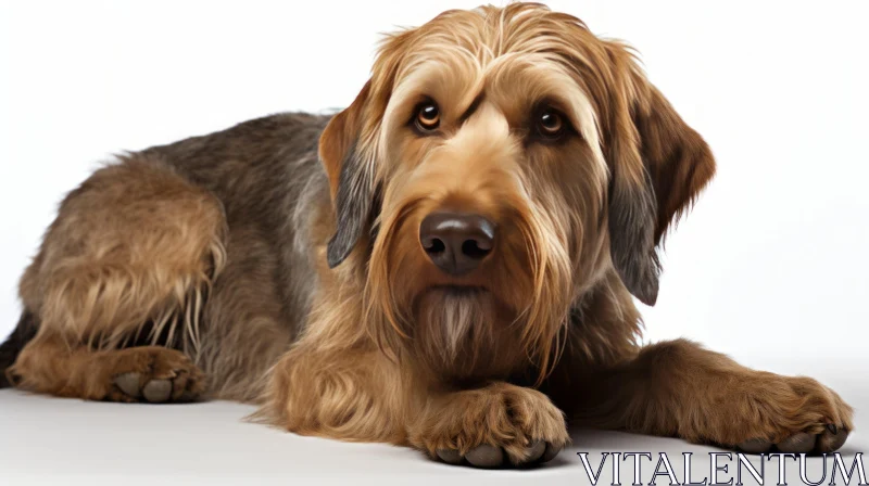 AI ART Furry Brown Dog in Petcore Style: A Pensive Portrait