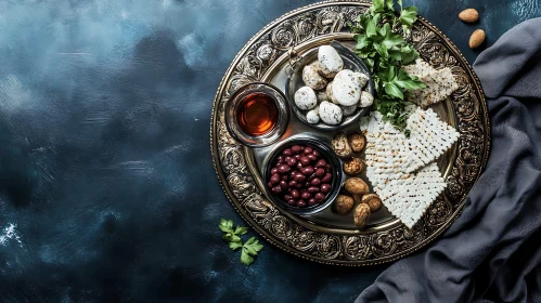 Elegant Food Display on Ornate Plate