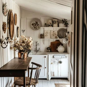 Rustic Kitchen with Dried Flowers