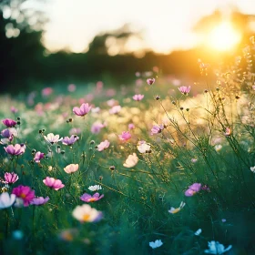 Floral Meadow at Dusk