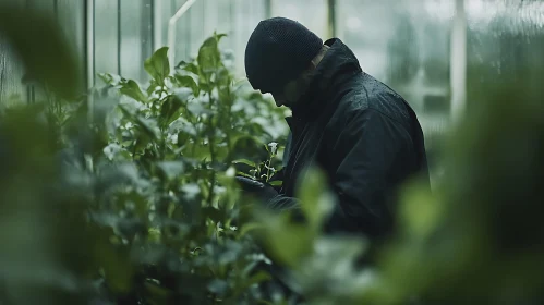 Indoor Gardener with Plants