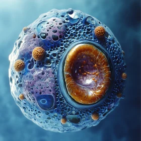 Detailed Microscopic Abstract Cell